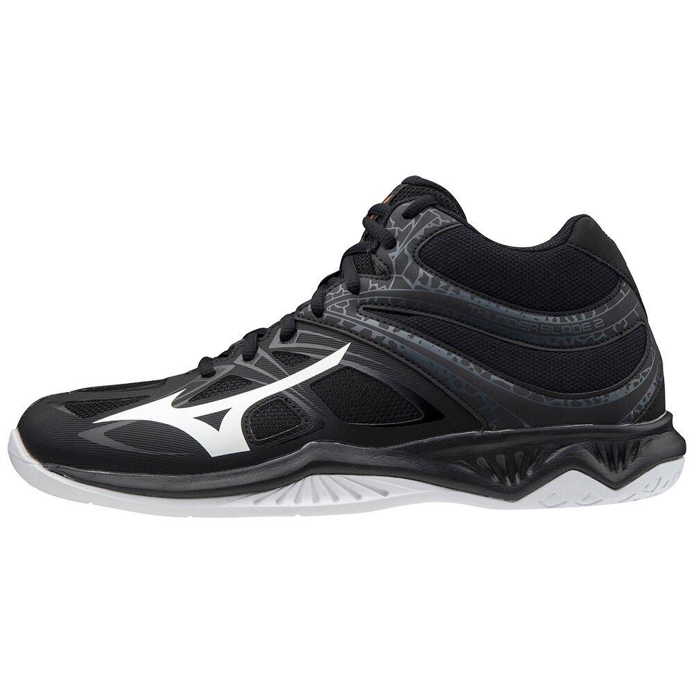 Mizuno Men's Volleyball Shoes Thunder Blade 2 Mid Black/White - NUARWLV-49